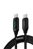Toocki 100W Dijital Ekran Type-C To Type-C Pd Hızlı Şarj Kablosu 200cm