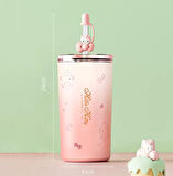 Hello Kitty 480ml Paslanmaz Çelik Pipetli Termos