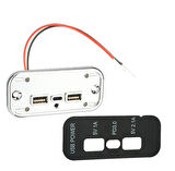 Type-C USB 3 Portlu Araç Şarj Soketi Adaptörü 12V-24V 