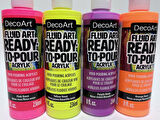 Decoart DecoArt Fluid Art Ready-To-Pour Neon Akrilik Boya Seti 8oz 4 Adet