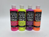 Decoart DecoArt Fluid Art Ready-To-Pour Neon Akrilik Boya Seti 8oz 4 Adet