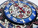 Çini Boyama Kabartma Duvar Saat 18cm - Çini Saat