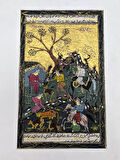 Ağacın Altında Yazılan Ferman Adlı El Yapımı Minyatür Resim 28x17,5 cm