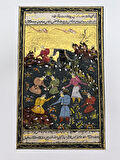 Kadim Ormana Gelen Elçiler Adlı El Yapımı Minyatür Resim 28x17 cm