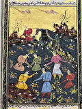 Kadim Ormana Gelen Elçiler Adlı El Yapımı Minyatür Resim 28x17 cm