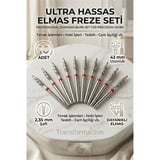 10'lu Ultra Hassas Elmas Freze Ucu - Kuru Manikür, Tırnak, Hobi, Gravür Seti 243lx/021r 723100