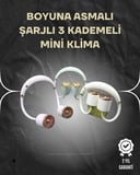 Asılabilir Mini Boyun Fanı | 1000mAh Şarjlı, Turbo Güçlü Rüzgar