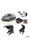 Chevrolet Aveo 06-12 Sedan Uyumlu Kol Dayama Ve Kolçak Sürgülü Bardaklıklı Ayarlanabilir Siyah Deri