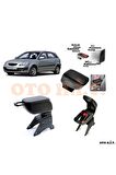 Kia Rio 06-12 Hatchback Uyumlu Kol Dayama Ve Kolçak Sürgülü Bardaklıklı Ayarlanabilir Siyah Deri
