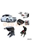 Suzuki Swift 13-16 Uyumlu Kol Dayama Ve Kolçak Sürgülü Bardaklıklı Ayarlanabilir Siyah Deri