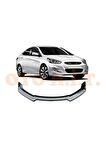 Hyundai Accent Blue Uyumlu Esnek Ayarlanabilir 3 Parça Kanatlı Piano Black Ön Lip
