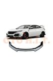 Honda Civic Fk7 Uyumlu Esnek Ayarlanabilir 3 Parça Kanatlı Piano Black Ön Lip