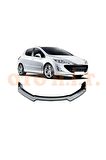 Peugeot 308 2006-2013 Uyumlu Esnek Ayarlanabilir 3 Parça Kanatlı Piano Black Ön Lip