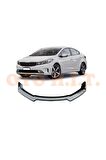 Kia Cerato Uyumlu Esnek Ayarlanabilir 3 Parça Kanatlı Piano Black Ön Lip