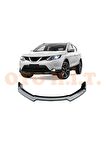 Nissan Qashqai 2013-2019 Uyumlu Esnek Ayarlanabilir 3 Parça Kanatlı Piano Black Ön Lip