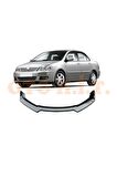 Toyota Corolla 2002-2006 Uyumlu Esnek Ayarlanabilir 3 Parça Kanatlı Piano Black Ön Lip