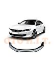 Peugeot 508 Uyumlu Esnek Ayarlanabilir 3 Parça Kanatlı Piano Black Ön Lip