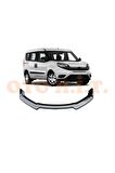 Fiat Doblo 4 Uyumlu Esnek Ayarlanabilir 3 Parça Kanatlı Piano Black Ön Lip
