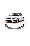 Seat Leon Mk3 Uyumlu Esnek Ayarlanabilir 3 Parça Kanatlı Piano Black Ön Lip