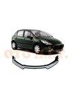 Peugeot 307 Uyumlu Esnek Ayarlanabilir 3 Parça Kanatlı Piano Black Ön Lip