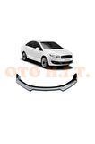 Fiat Linea 2007-2012 Uyumlu Esnek Ayarlanabilir 3 Parça Kanatlı Piano Black Ön Lip