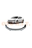 Volkswagen Scirocco Uyumlu Esnek Ayarlanabilir 3 Parça Kanatlı Piano Black Ön Lip