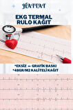 5 Adet Rulo EKG ECG 50mmx20metre Tam Metrajlı Yüksek Kaliteli Hassas Karelajlı Rulo Termal Kağıt