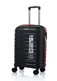Hotowa Gold Polipropilen Valiz 8010 Siyah Kırmızı TSA Kilitli Üçlü Valiz Seti