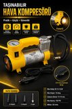 SEGA-SAN Fenerli Araç İçi Lastik Şişirme Pompası 12V 150 PSI Taşınabilir Çakmaklık Girişli Hava Kompresörü