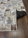 Dinar Gri Kahve Kaymaz Taban Yıkanabilir Kesme Yolluk Halı Modern Desen
