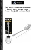 Özel Seri Çeyiz Alışverişi Sunum Gereci Davet Sofrası Metal Servis Kaşığı 21 cm Krom Renk