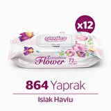 Giggles Sensation Flower Islak Havlu 72'li 12 Paket 864 Mendil