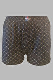 Erkek 4'lü Pamuk  Desenli Havlu Bel Boxer Şort Kutuda