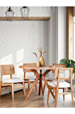 Haven Pergel Natural Ahşap Yemek Masası 90x90