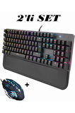 2'li Set X15 Mouse Fare VE GK60 Oyuncu Klavyesi Bilek Destekli Klavye RGB klavye mouse Fare seti pc