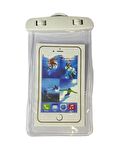 Waterproof Universal Su Gecirmez Su Alti Dokunmatik Telefon Kilifi, Boyun Askili, Deniz, Havuz Icin Kilif BEYAZ