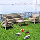 Holiday Hawaii Bahçe Balkon Oturma Grubu Koltuk Takımı 5 Kişilik Minderli Set Cappucino HW02