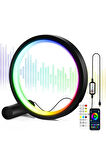 Masaüstü Müzik Ritim Gece Lambası 10İnç Akıllı RGB RENKLİ25cmAlüminyum Halka LedMasa Lambası