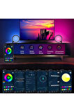 Masaüstü Müzik Ritim Gece Lambası 10İnç Akıllı RGB RENKLİ25cmAlüminyum Halka LedMasa Lambası