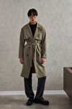 Erkek Kruvaze Yaka Oversize Trençkot