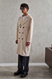 Erkek Kruvaze Yaka Oversize Trençkot