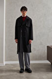Erkek Kruvaze Yaka Oversize Trençkot