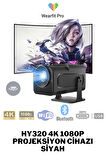 Wearfitpro HY320 4K 1080P Wireless - Bluetooth Destekli Projeksiyon Cihazı Siyah