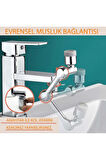 Robotik Kol Mutfak Banyo Musluk Başlığı 1080 Derece Dönebilen Evrensel 2 Modlu