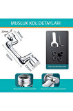 Robotik Kol Mutfak Banyo Musluk Başlığı 1080 Derece Dönebilen Evrensel 2 Modlu