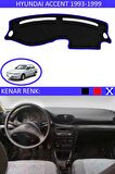 Hyundai Excel İçin Uygun Torpido Koruma Halısı Siyah Kenar Renk Mavi
