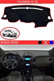 Hyundai Tucson 2009-2015 İçin Uygun Torpido Koruma Halısı Siyah Kenar Renk Kırmızı