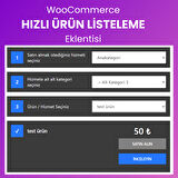 WooCommerce Hızlı Ürün Listeleme Eklentisi