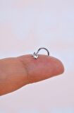 316 L Çelik 3 mm Tektaş Hızma Arkası Kıvrımlı Düşmeyen Burun Piercingi