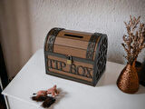 Klitli Ahşap Tip Box Bahşiş Kutusu Ve Kumbara Sandık Tipi Tipbox Hediyelik Tipbox Kumbara Seç Hediye